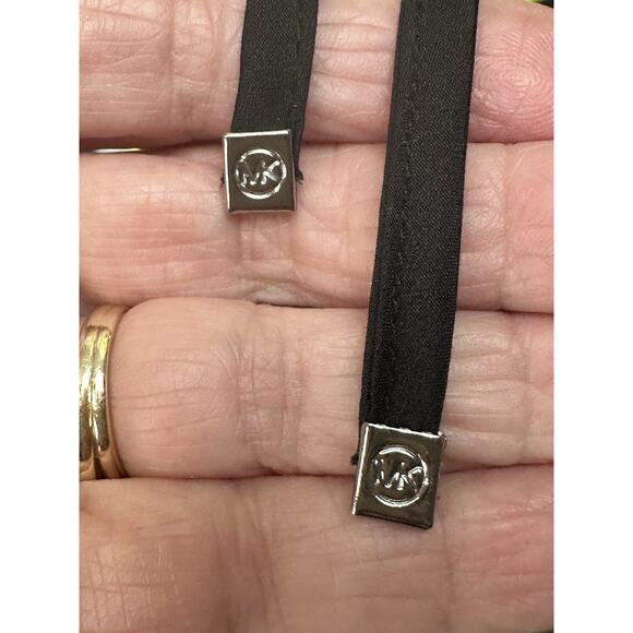 Michael Kors Maxi Black W/ Neon Geometric Design Drawstrings Stunning Dress Sz 8 - Picture 3 of 16